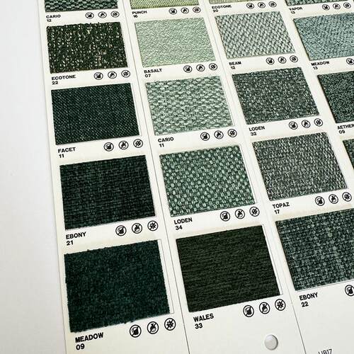 潘通绿色合集 家具沙发柜门扪布 软硬包麻布面料 祖母 孔雀绿  C3