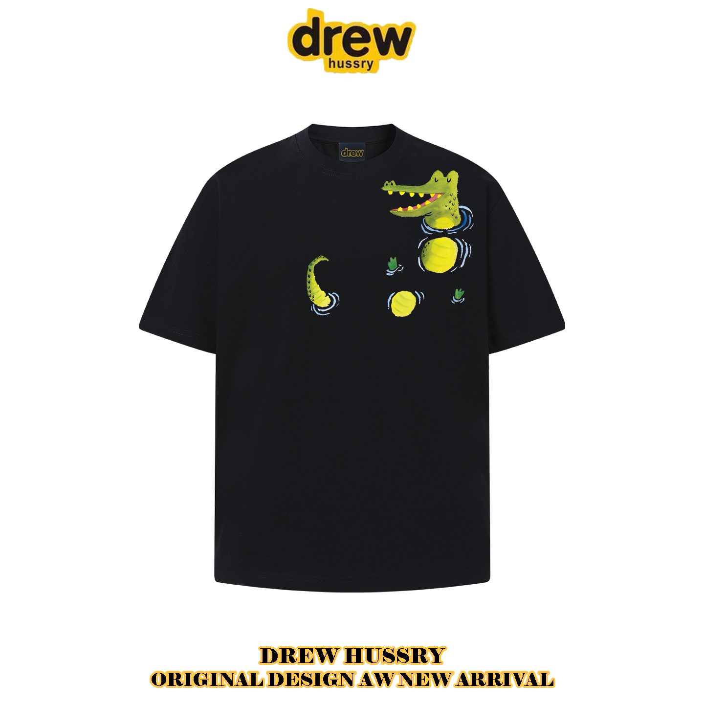 drew潮牌美式卡通趣味鳄鱼短袖T恤男女宽松百搭情侣纯棉休闲上衣,女装/女士精品,T恤,淘宝优惠券,粉丝福利购,淘宝优惠卷