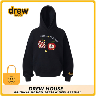 drew潮牌美式苹果连帽卫衣男女