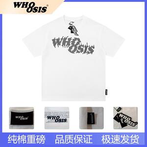 WHOOSIS（不知其名）音波logo短袖t恤简约百搭宽松情侣男休闲重磅