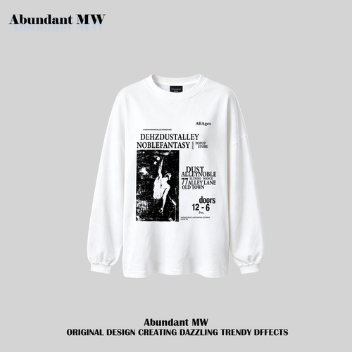 AbundantMW美式复古长袖T恤男女