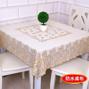 烫金正方形桌布布PVC防水防油