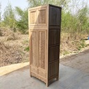 储物柜 老榆木大衣柜收纳柜雕花顶箱柜对开门实木仿古白茬家具整装