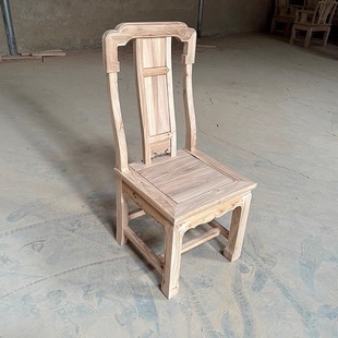 老榆木实木新中式单背椅白茬禅意白胚坯座椅配茶桌榫卯散装
