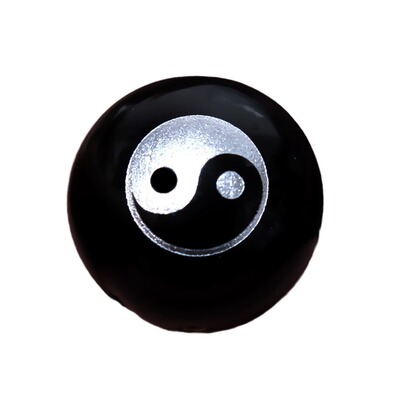 烫银黑曜石太极圆珠阴阳鱼DIY配珠手链隔珠阴阳八卦太极八卦配珠