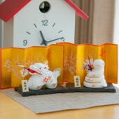 蛇年 礼物 开运招财家居饰品新年日式 龙年生肖摆件 日本药师窑