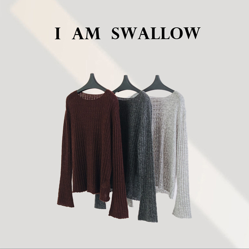 【A/M Swallow】超幼马海毛镂空羊毛打底衫W-1364#997