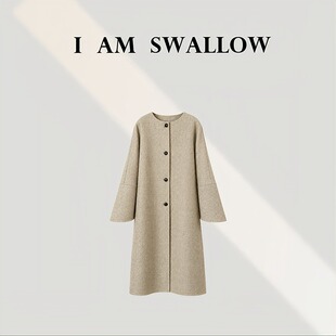【A/M Swallow】圈圈山羊绒圆领灯笼袖大衣W-1550#027