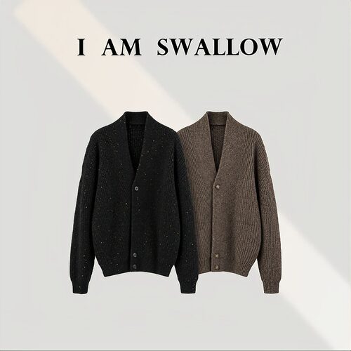【A/M Swallow】V领夹花羊毛开衫W-1557#997