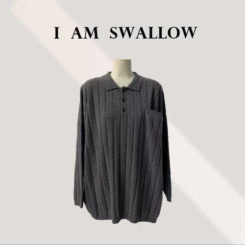 【A/M Swallow】oversize坑条羊绒羊毛衫25091