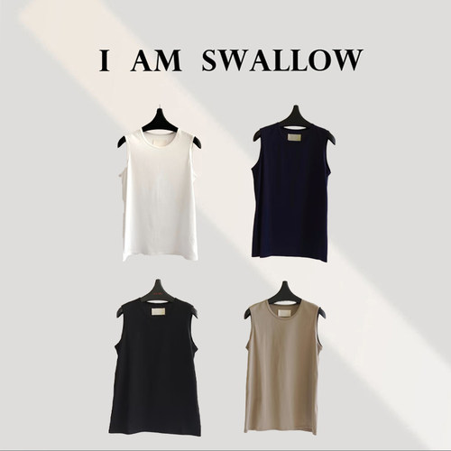 【A/M Swallow】纯棉无袖短T恤W-1030#007