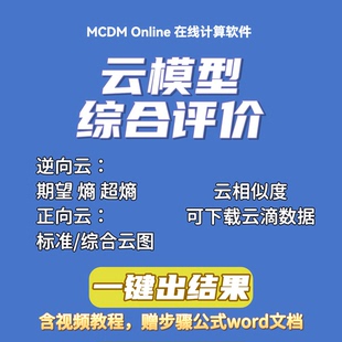 云模型综合评价在线计算软件 赠word文档 支持云相似度计算