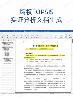 熵权TOPSIS实证分析文档生成