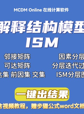 解释结构模型 ISM / ISM-MICMAC 在线计算软件，附赠word文档