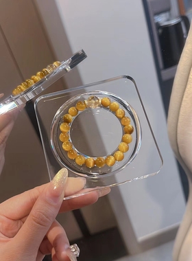 原创保真天然金虎眼黄塔晶手链招财上岸东海水晶情侣礼物手串