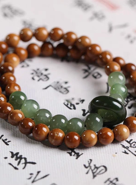 高抛库克桶珠手串菩提念珠佛珠和田玉小众文玩男女多圈手链