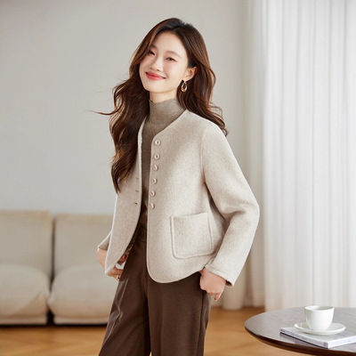 双面羊毛小个子女秋冬赫本2025