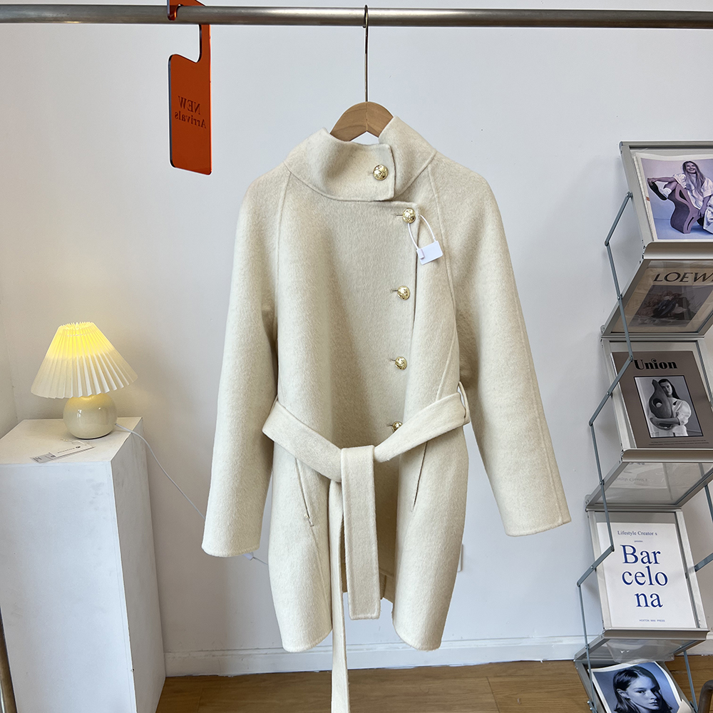 羊毛中长款韩版立领毛呢外套