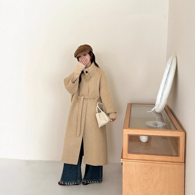 高级感立领双面羊绒大衣女加厚款