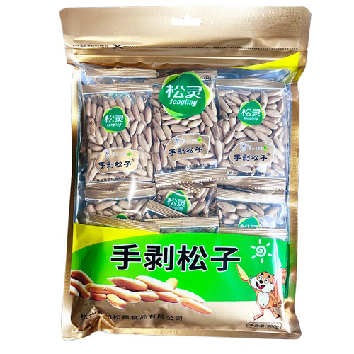 7月新货新批次大颗粒松灵巴西松子500g独立包装手剥松子薄皮坚果 - 封面