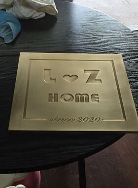 雕刻铜地砖定制摆件黄铜家居现代