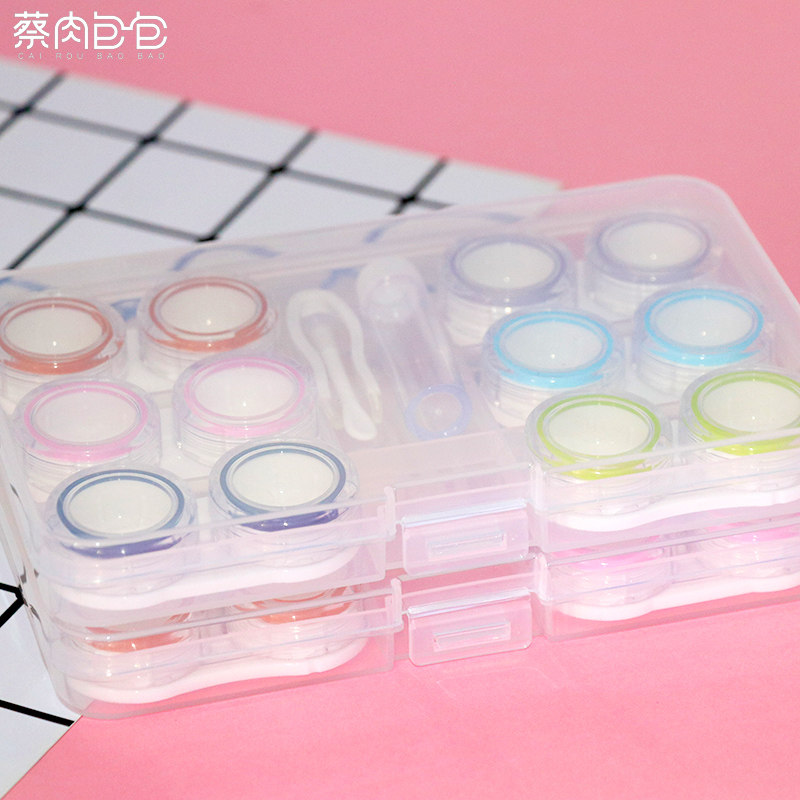新款隐形眼镜盒子 隐形伴侣盒 护理盒 DIY 多付装 多款六付装B592