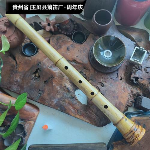 玉屏尺八五孔日式D调E调竹黄色桂竹演奏专业镶牛角送教程指导初学