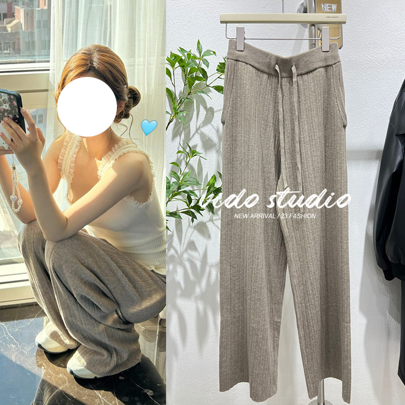 显瘦垂感高腰休闲阔腿长裤百搭