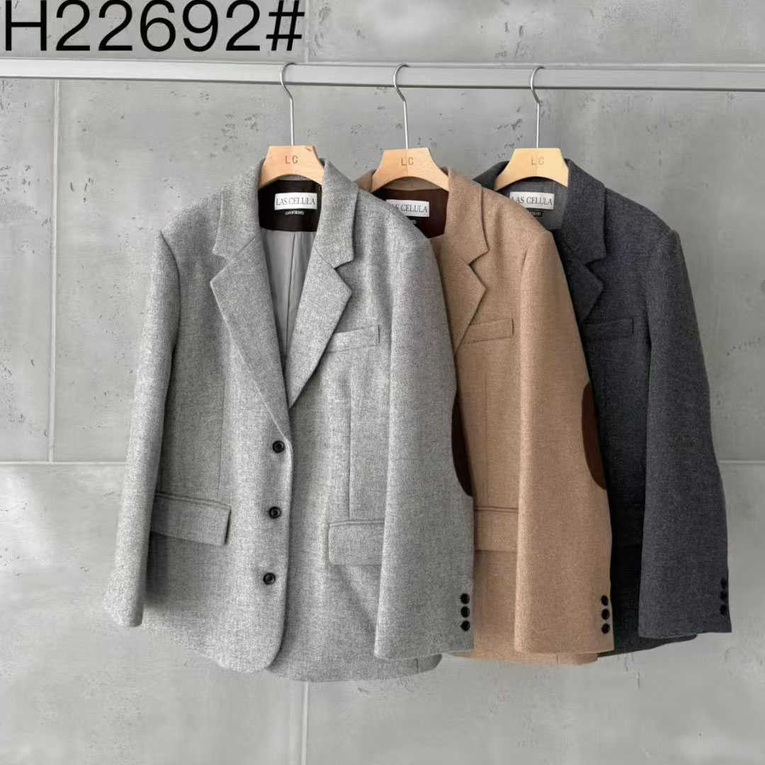 双排扣羊毛西装外套女西服潮