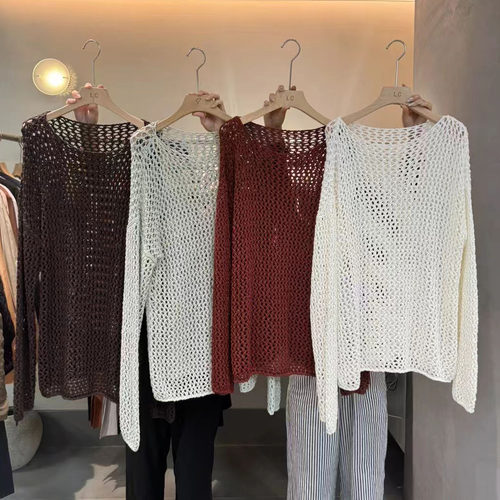 2024秋新款宽松针织衫长袖上衣女