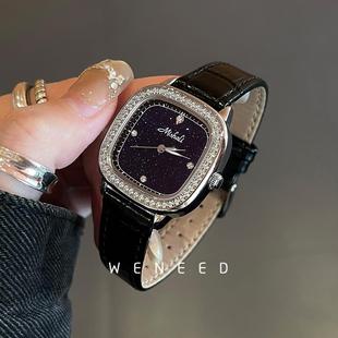 weneed满天星手表女轻奢小众女式 名牌 方形气质女表2025新款 正品