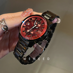 weneed大表盘手表女高级感女士炫酷潮流时尚 轻奢小众钢带防水女表