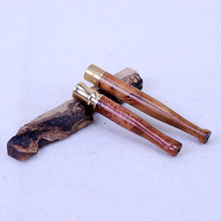 粗细烟两用烟嘴烟具麻梨疙瘩实木手把玩满花循环过滤礼品明清传统