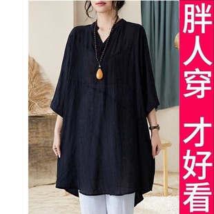 女装 宽松短袖 夏季 中长款 t恤女夏胖mm上衣 2025爆款 200斤高档大码