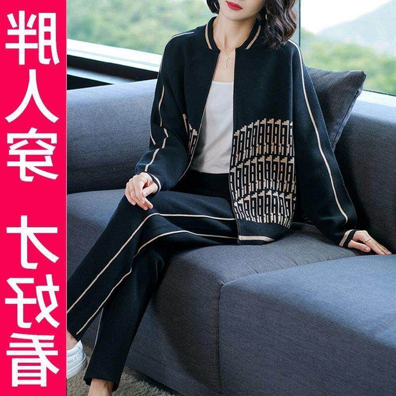 200斤高档大码妈妈运动服套装洋气春秋装2024新款时尚休闲卫衣