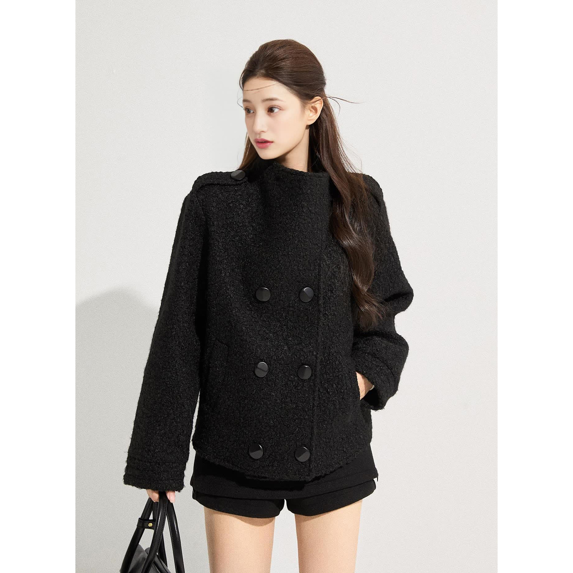 Mostar 立领羊羔毛外套女秋冬新款韩系气质高级感宽松防风大衣