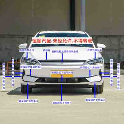 适用于比亚迪秦plusEV前保险杠装饰条下进气网格龙须饰条大灯亮条