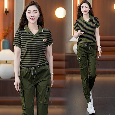 迷彩服女套装中年大码军迷服饰