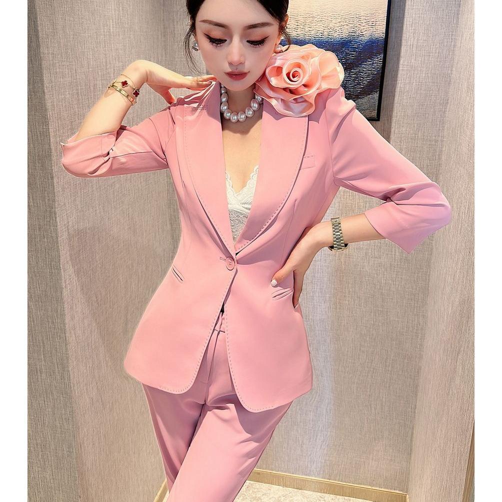 高级洋气修身显瘦西服外套装