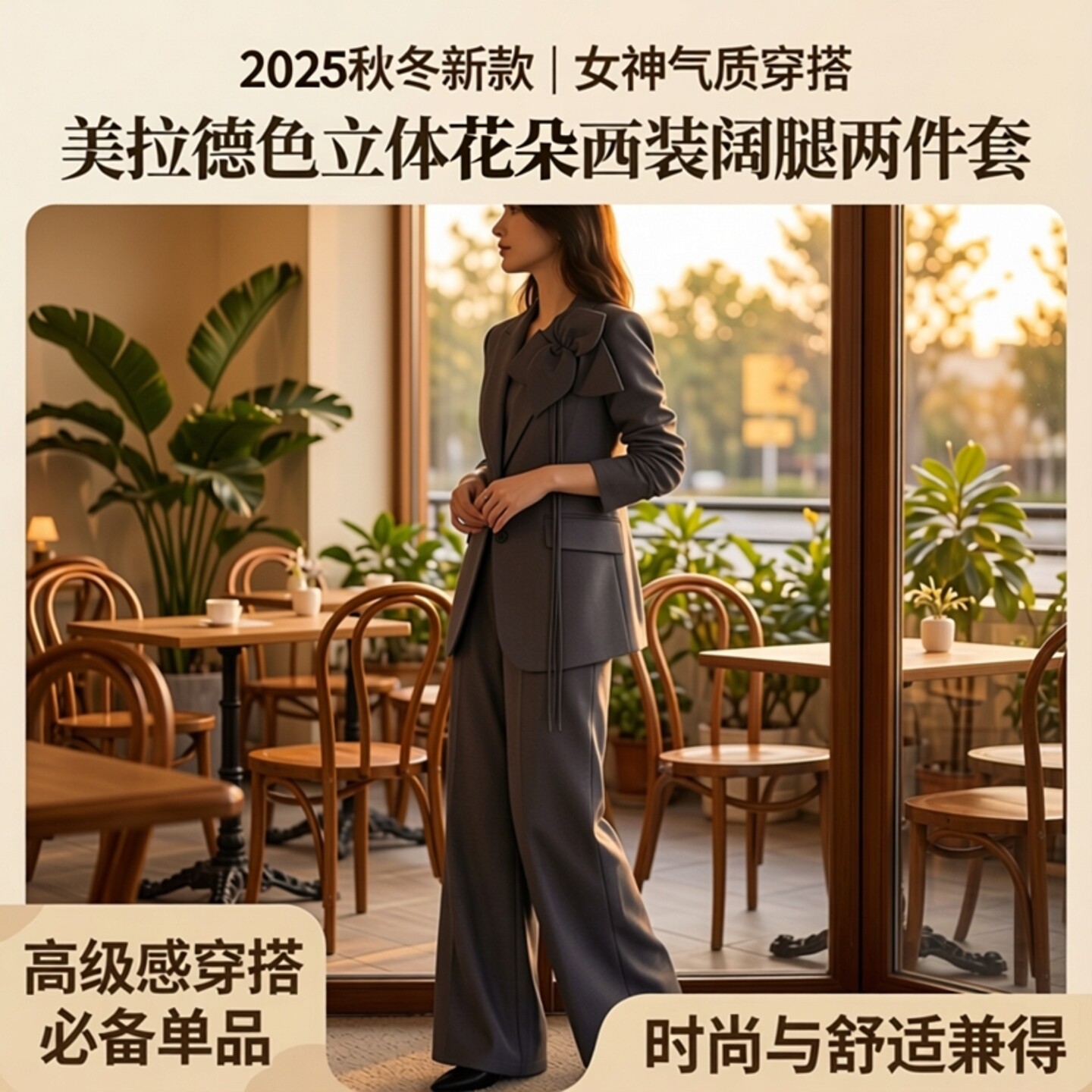 2025秋冬轻奢美拉德西装两件套