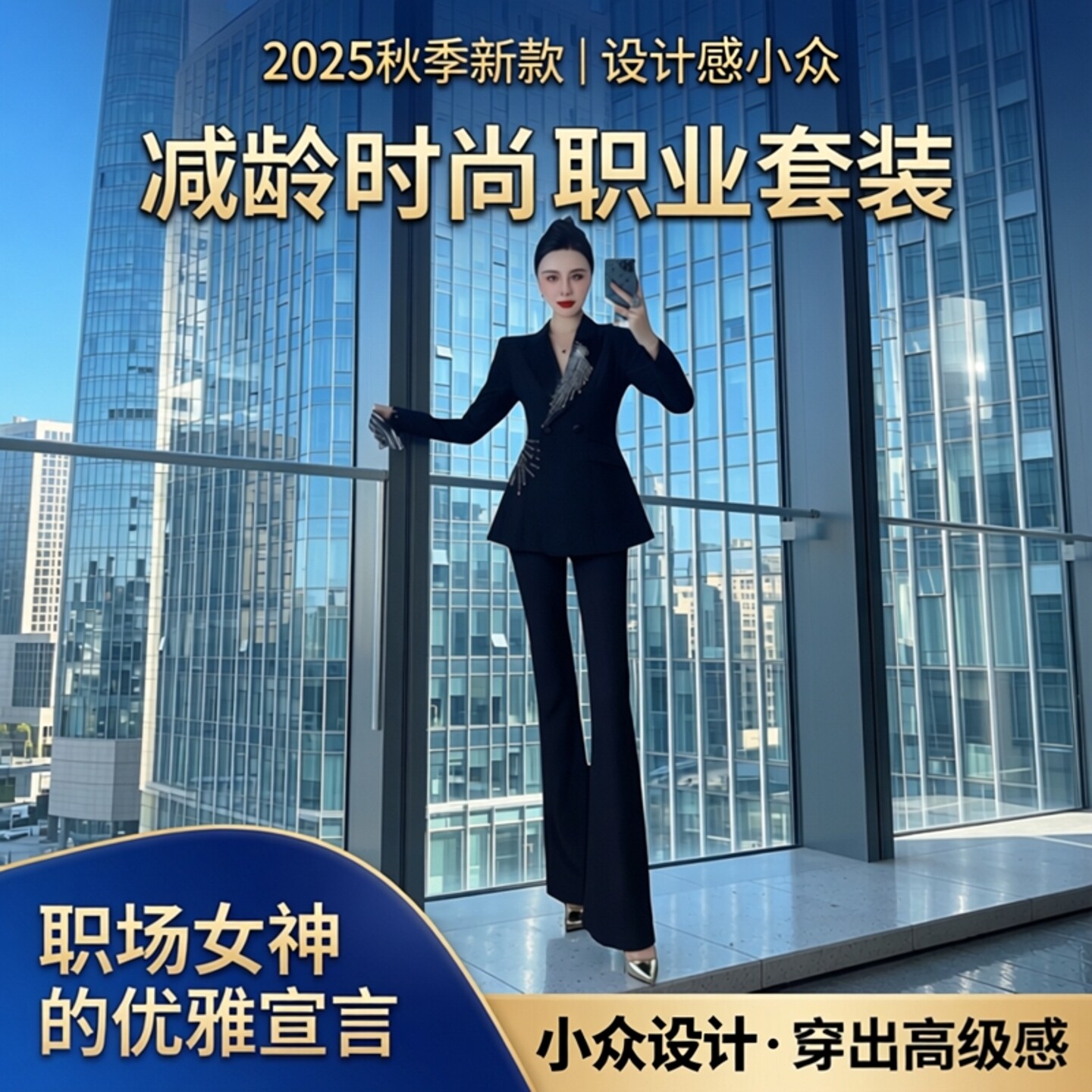 2025春秋女修身显瘦减龄套装