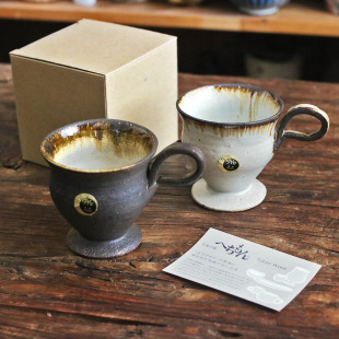 日本原装进口 信乐烧手工复古咖啡杯红茶杯酒杯 日式釉下彩陶水杯
