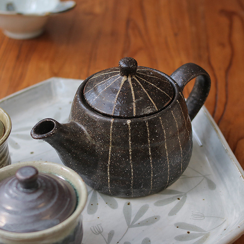 日本原装进口 手工伊贺十草复古茶壶 陶制茶器 日式传统功夫茶具