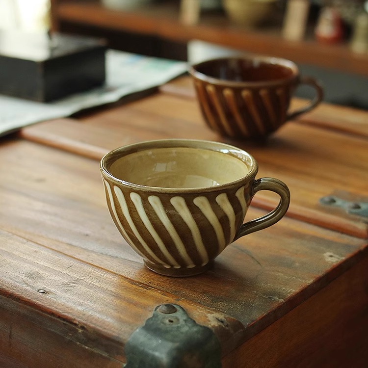 高档日本进口精致复古手工咖啡杯
