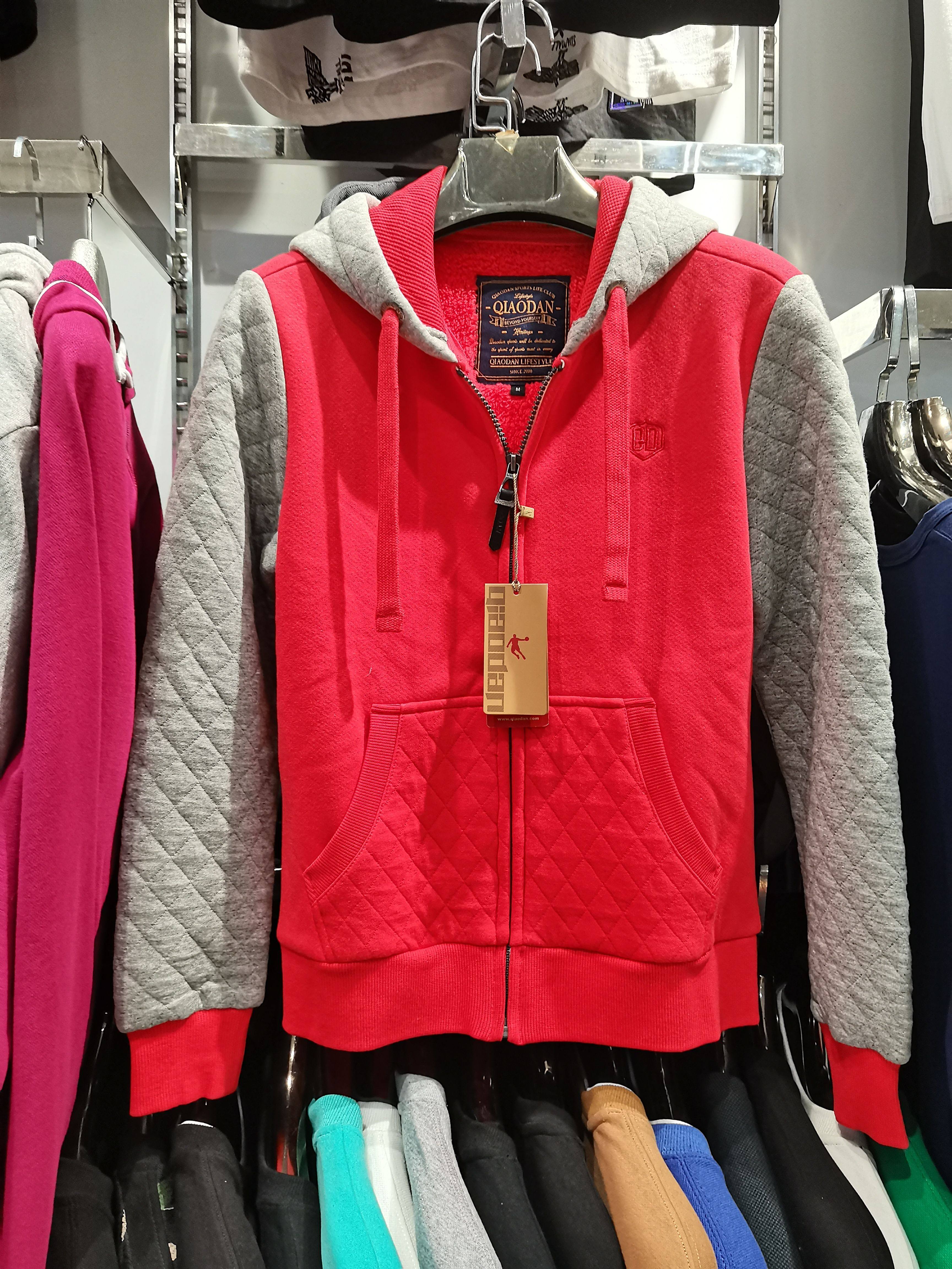 乔丹青少年春秋装女款时尚运动服加绒外套开衫连帽卫衣GWD3258623