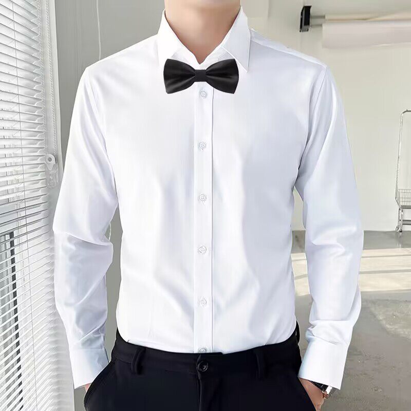 男款演出服大合唱团男白衬衣黑裤子演出舞台装