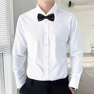 男款演出服大合唱团男白衬衣黑裤子演出舞台装