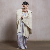 风衣外套早春 大方领棉麻提花绣花蝙蝠开衫 Giasemí 原创复古中式