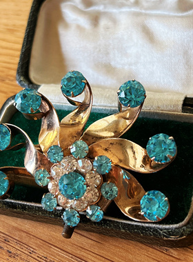 Vintage中古Stering打标水晶胸针