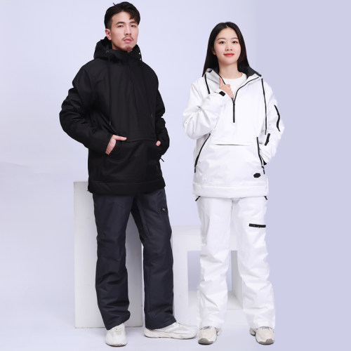 情侣款单板加棉透气滑雪服帽衫女